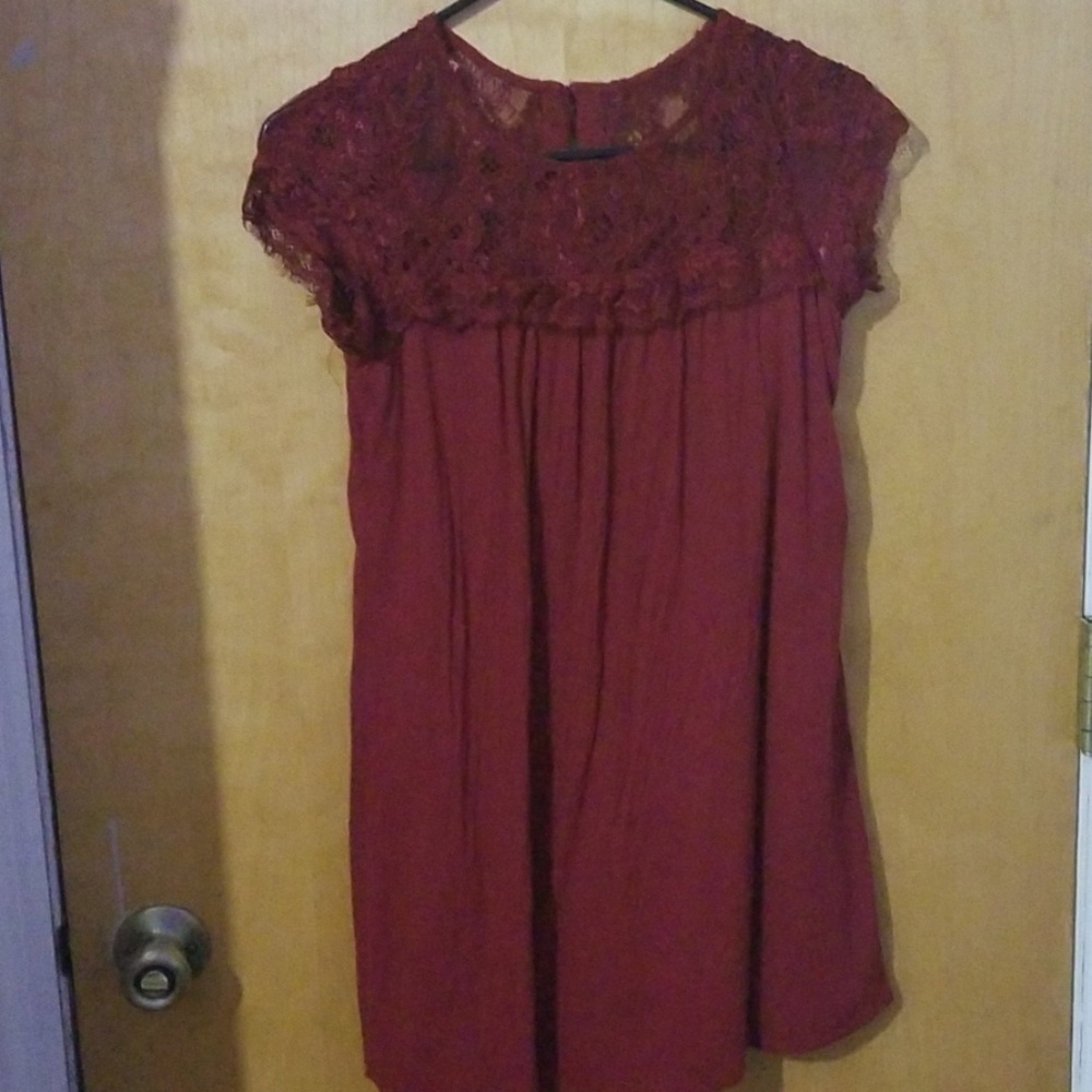 Maroon Lace Dress